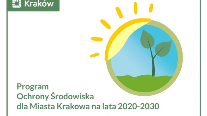 Plakat z nazwą Program Ochrony Środowiska dla Miasta Krakowa na lata 2020-2030