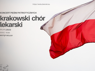 Białe tło, polska flaga, tekst